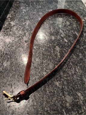 Farmed Crocodile Men’s Belt with Solid Brass Gold Buckle